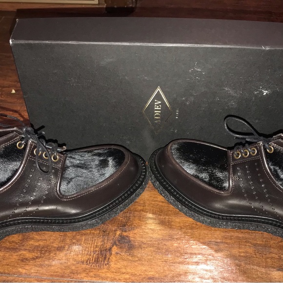 ADIEV Paris Boots Leather brown with black calf hair New EU39 UK6 US9 - Picture 2 of 9